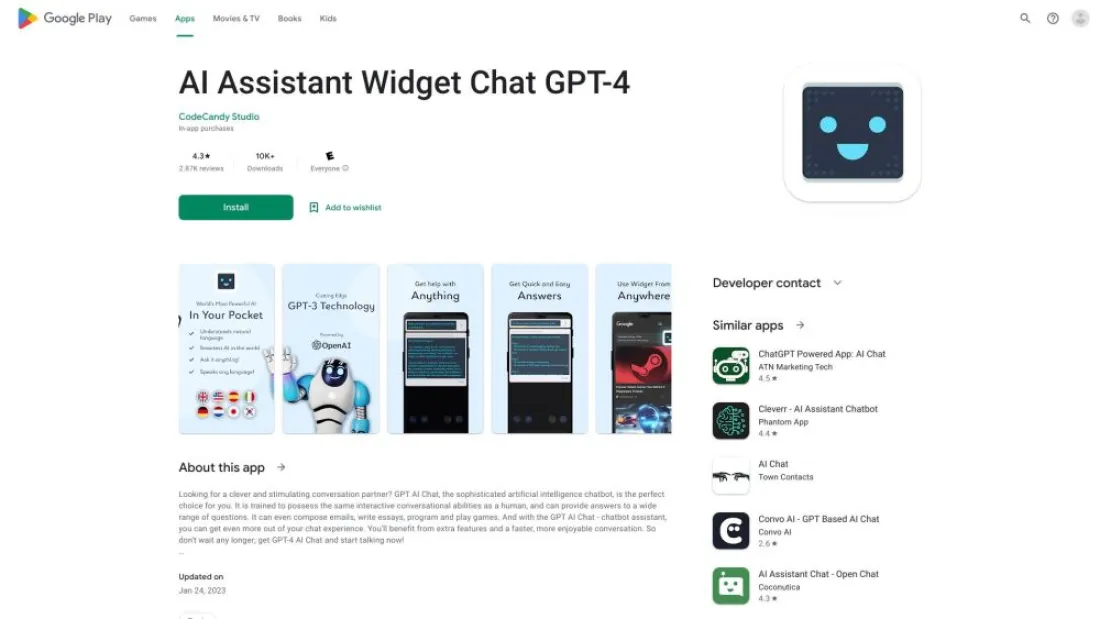 GPT-3 for Android AI