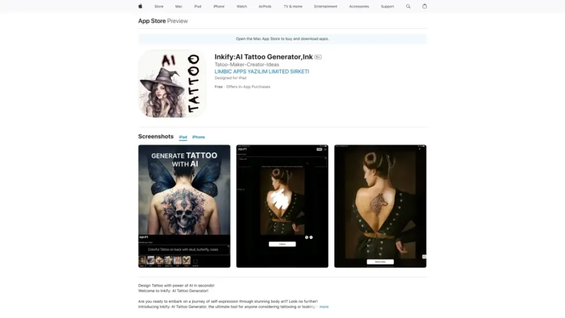 Inkify: AI Tattoo Generator