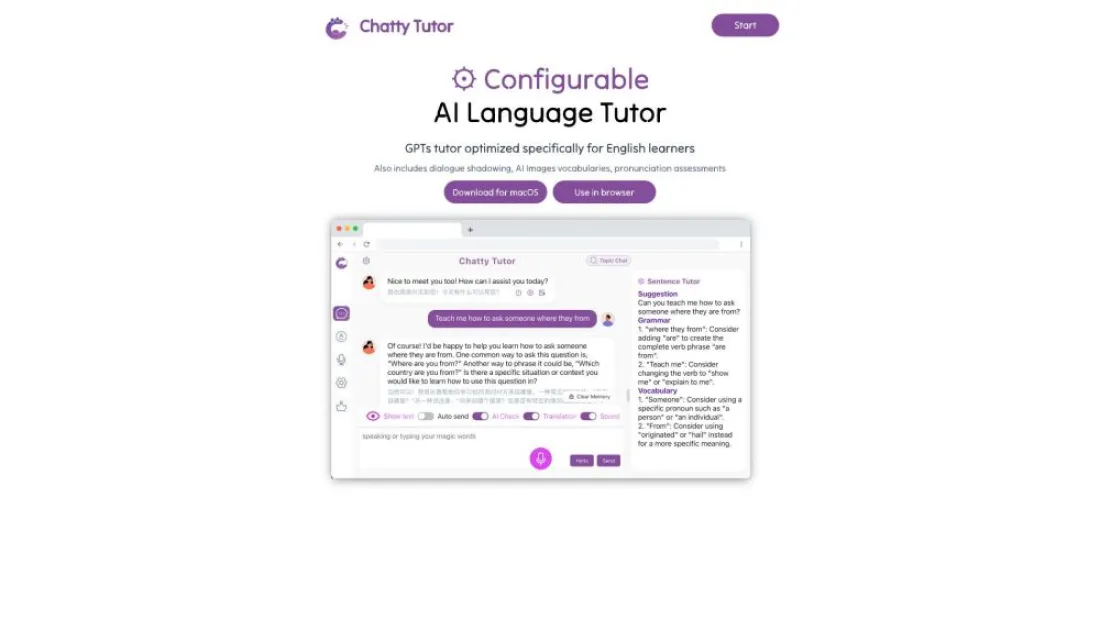 Chatty Tutor AI