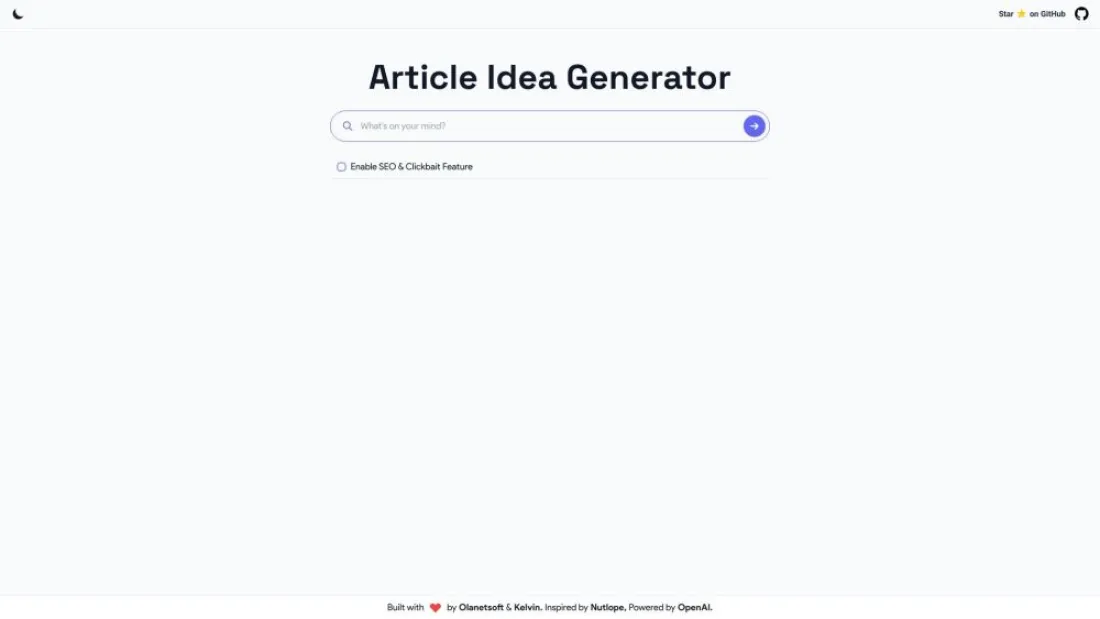 Article Idea Generator