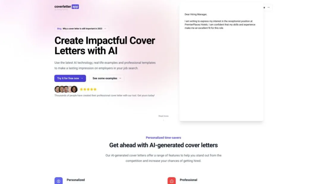 AI Cover Letters