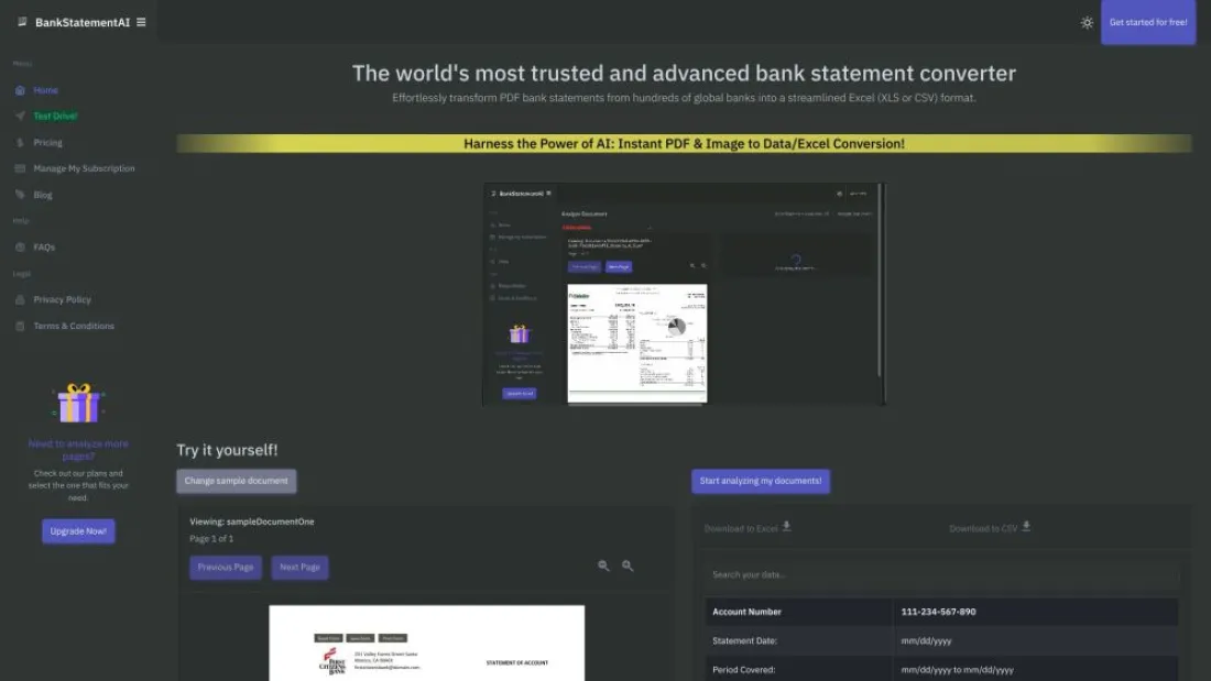 Bank Statement Converter AI