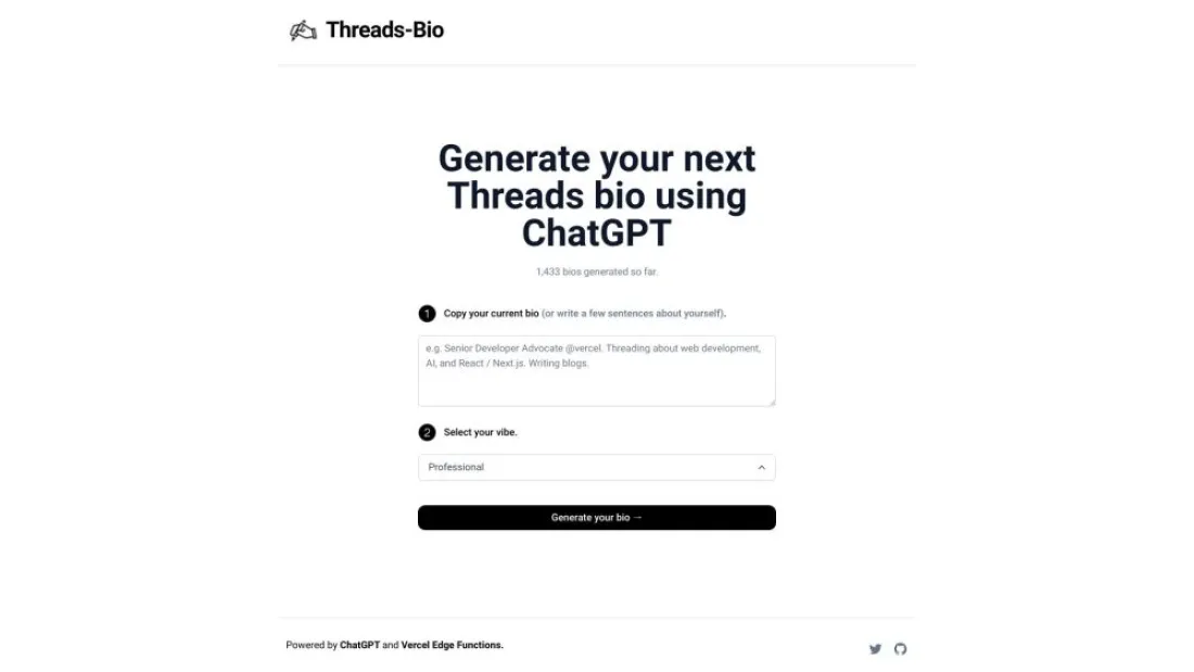 Threads Bio Generator