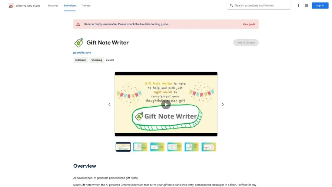 Gift Note Writer