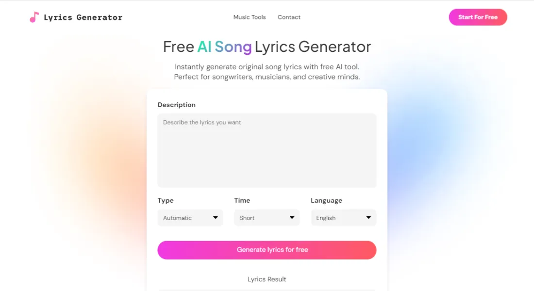  AI Lyrics Generator