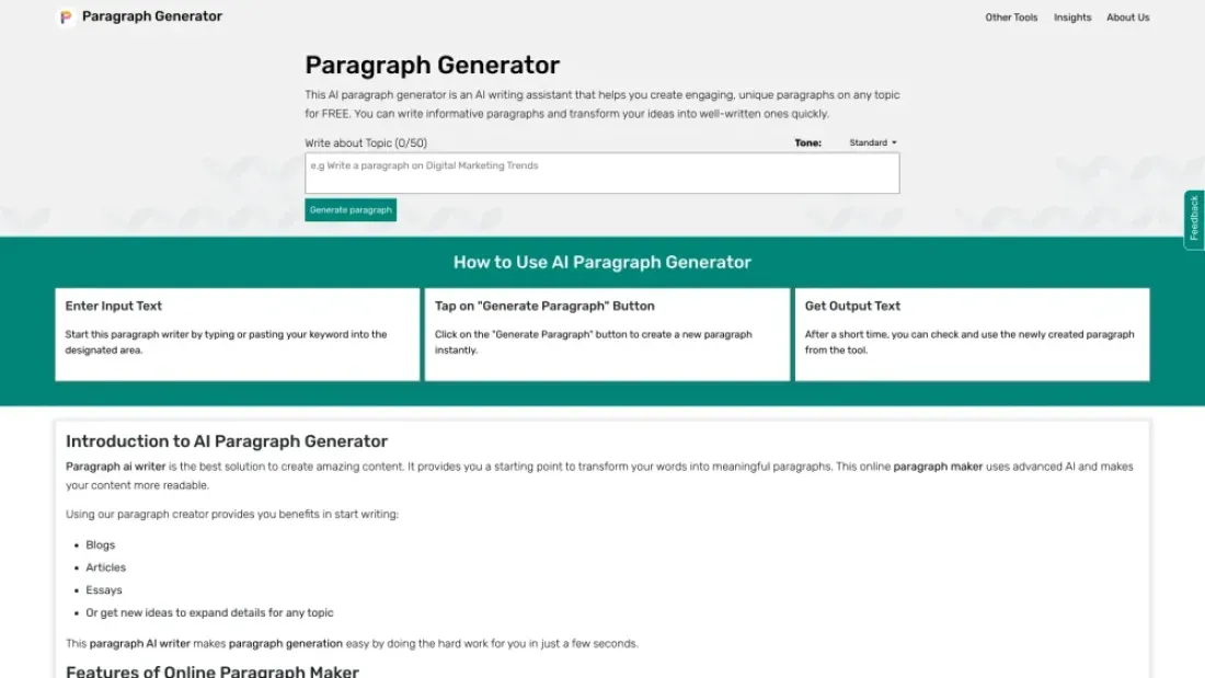 AI Paragraph Generator